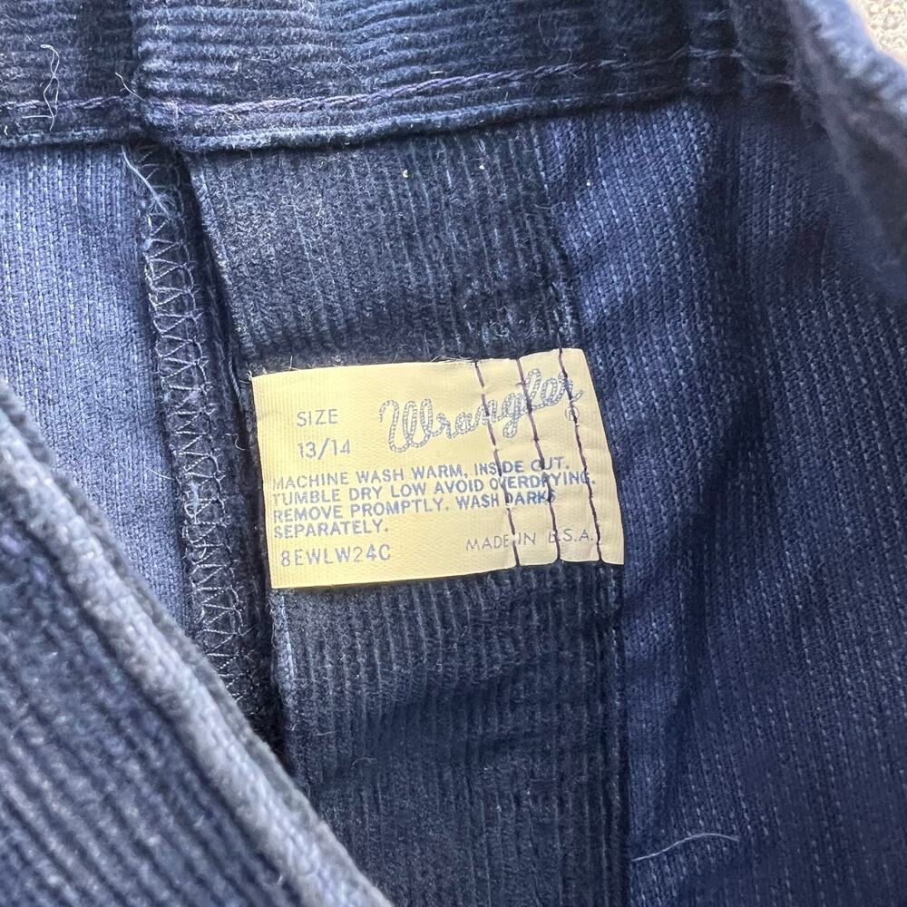 Vintage 70s Wrangler navy blue corduroy Pants Women’s 13/14 LONG INSEAM! - Picture 5 of 7